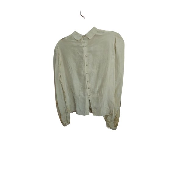COPY - Vintage/Antique Lot of 5 Damaged/ Wounded Cream Various Era Blouses  "As… - Picture 11 of 16